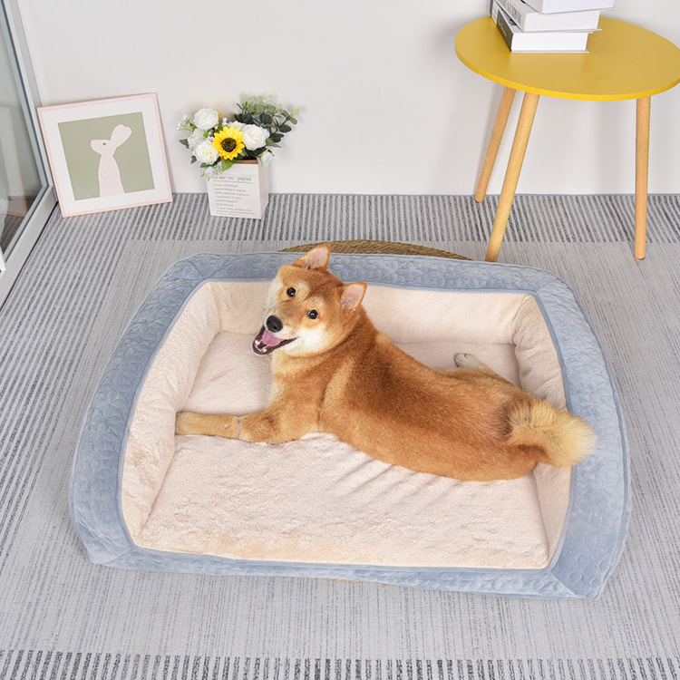 TOP-18317 Cama para perros con refuerzo ortopédico de felpa suave de varios tamaños