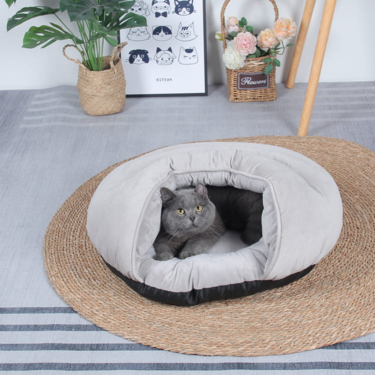 TOP-12130 Cama cueva de invierno para gatos durmiendo, acogedora y suave 