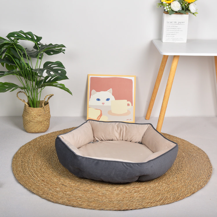 TOP-18483 Cama para mascotas con forma de hexágono ortopédico lavable