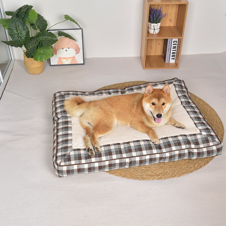 TOP-18753 Cama con cojín ortopédico para perros, ultra felpa y rizada